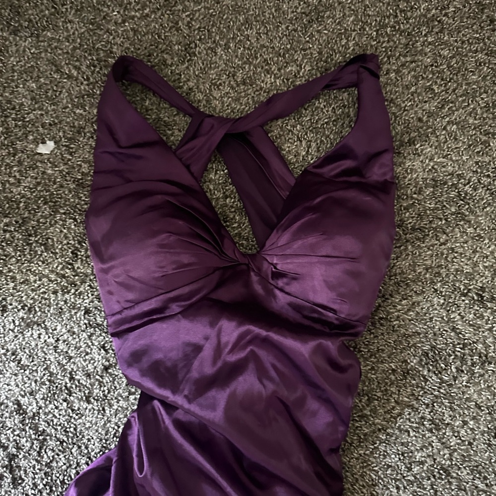 Purple Satin Maxi Dress